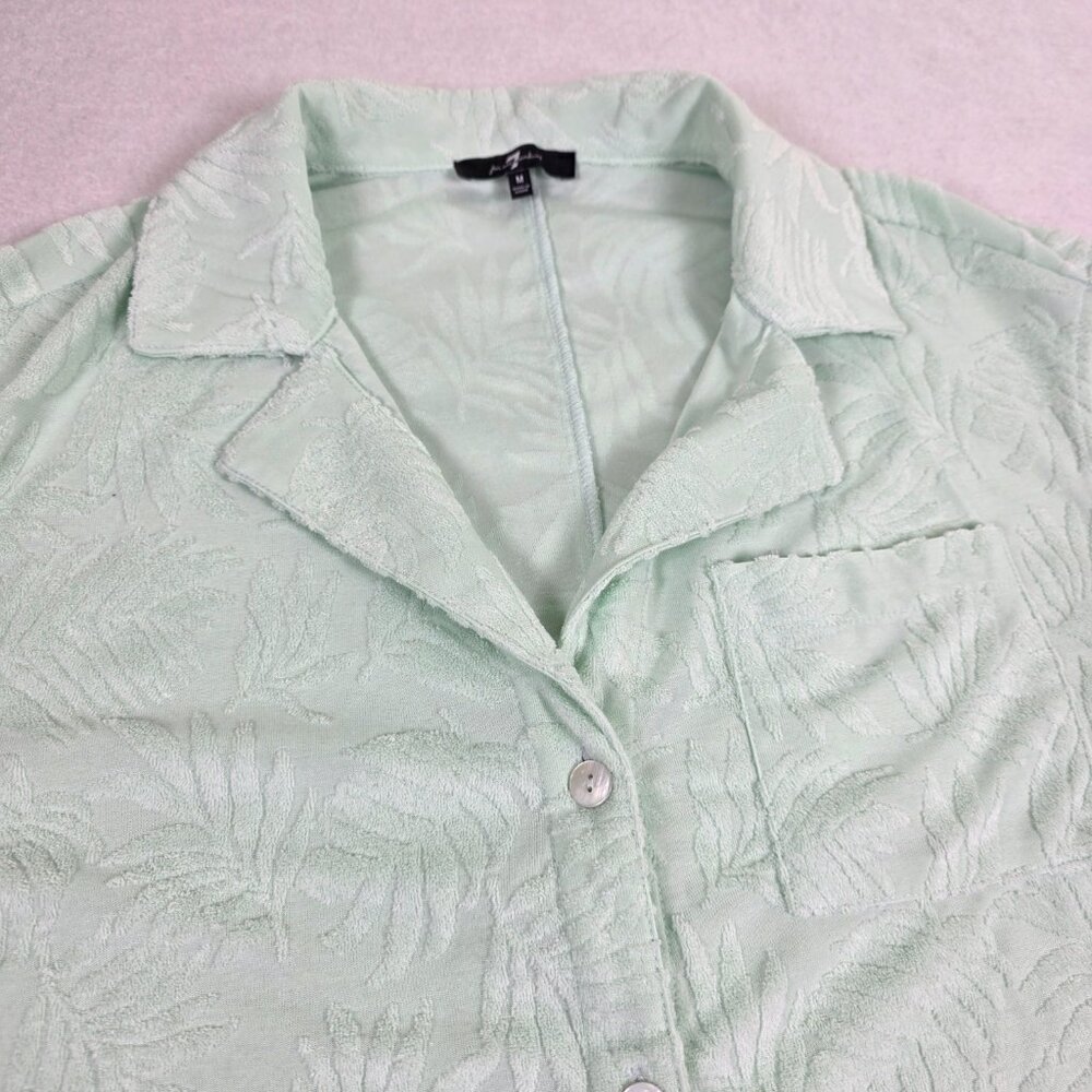 7 For All Mankind Mint Textured Camp Shirt Women's M‎ - Picture 4 of 8